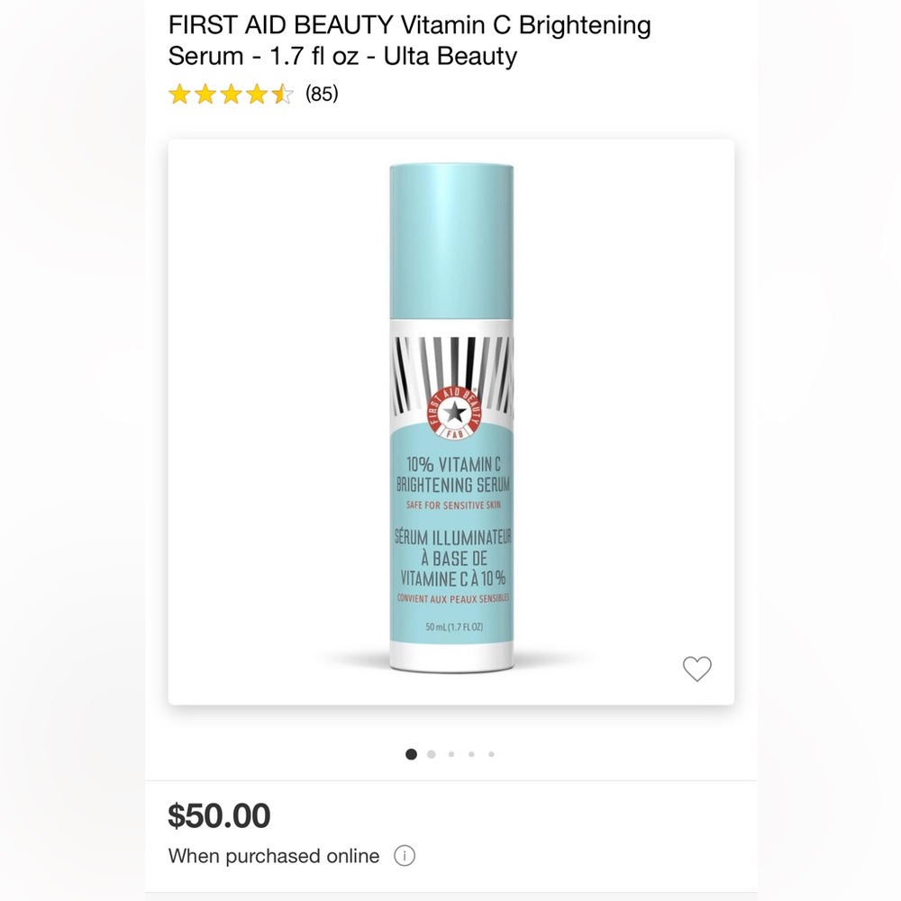 First aid beauty 10% Vitamin C brightening Serum